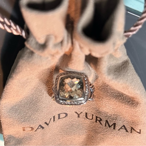 David Yurman Albion® Ring with Prasiolite and Pavé Diamonds size 6 - Picture 3 of 6